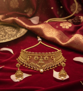 Divine Lakshmi Antique Gold Choker Set