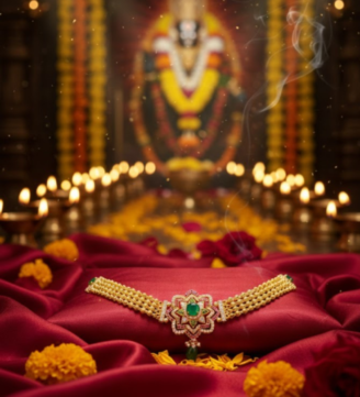 Emerald Star Temple Gold Choker