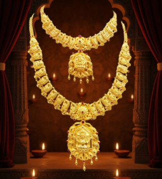 Maha Lakshmi Grand Temple Gold Haram Set