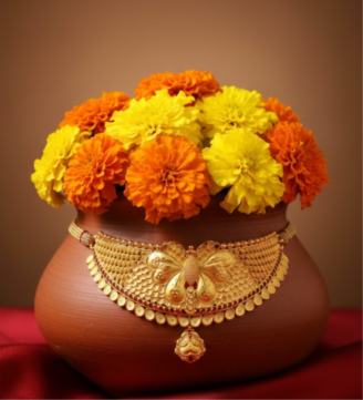 Royal Butterfly Antique Gold Choker Necklace