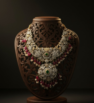 Emerald Ruby Diamond Grand Bridal Necklace