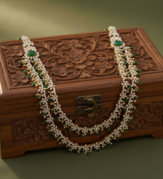 Emerald Cascade Diamond Multi-Layer Necklace