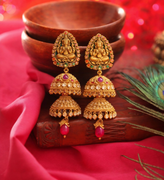 Lakshmi Heritage Double Layer Temple Jhumkas
