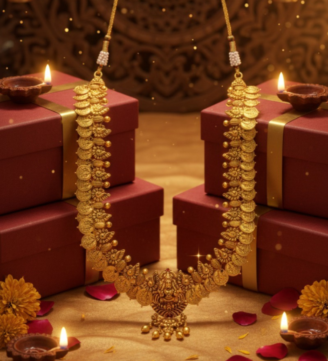 Sri Lakshmi Kasu Mala Temple Gold Haram