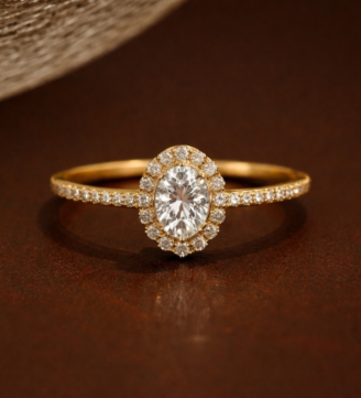 Oval Halo Diamond Elegance Ring