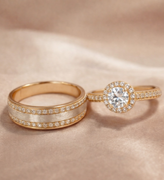 Eternal Halo Couple Ring Set